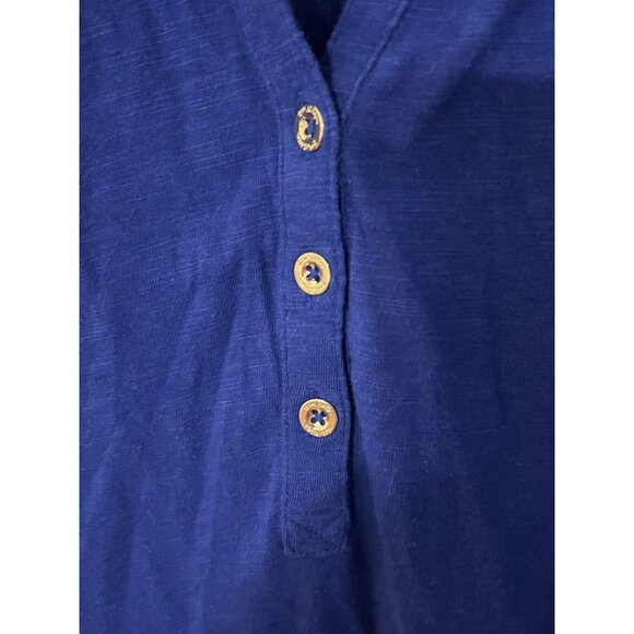 Lilly Pulitzer Essie Dress Twilight Blue Women's Size Large Cotton Minor Piling - Picture 8 of 9